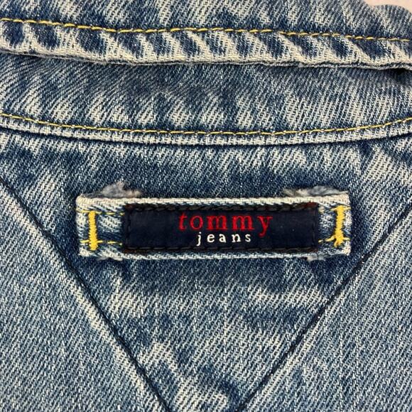 Tommy Jeans Jacket Large Ginny trucker Long Sleeve Full Button Up Vintage 90s - Picture 5 of 15
